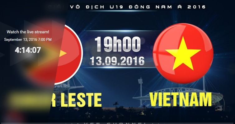 Link xem trực tiếp U19 Việt Nam vs U19 Đông Timor