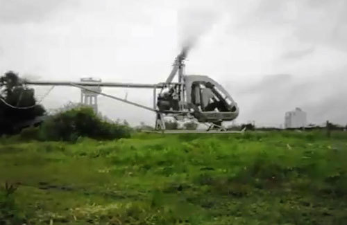 Xem trực thăng tự chế 500 triệu của ông chủ gara cất cánh