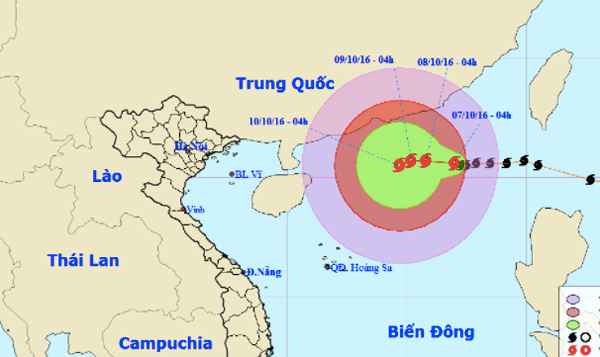 Bão số 6 giật cấp 13 quần thảo biển Đông