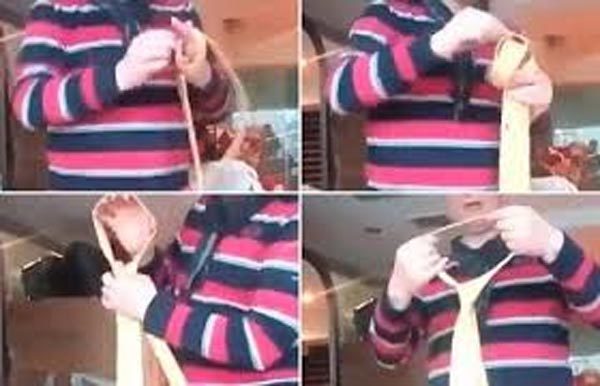 Quý ông gây sốt với tuyệt chiêu thắt cà vạt siêu đơn giản