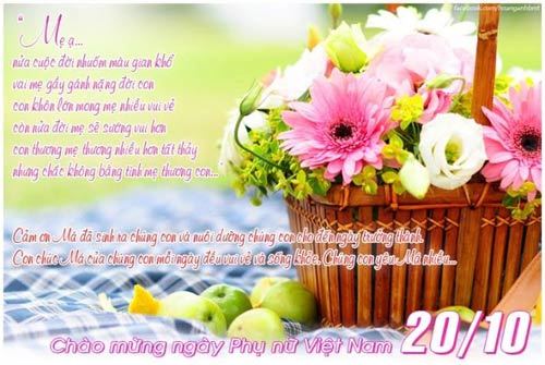 Thiệp chúc mừng bằng hình ảnh ngày 20-10 chị em rất thích