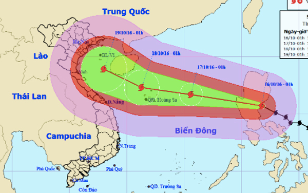 Bão giật cấp 17, đổ bộ mạnh ngang Sơn Tinh