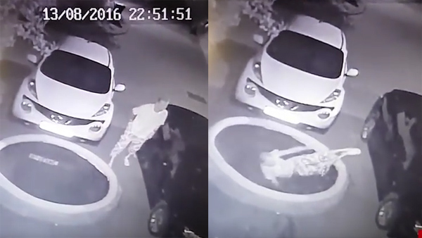 Say rượu ngã chỏng vó vào bể nước, xem không nhịn được cười