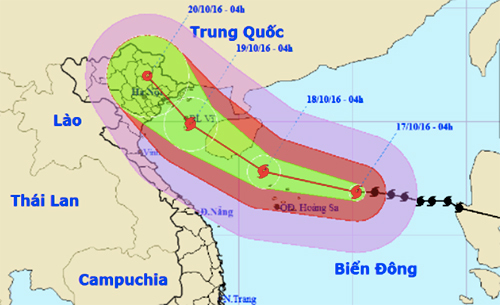 Bão giật cấp 17 tiến thẳng Quảng Ninh - Nam Định