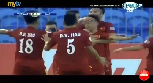 Minh Dĩ ghi bàn cho U19 Vn