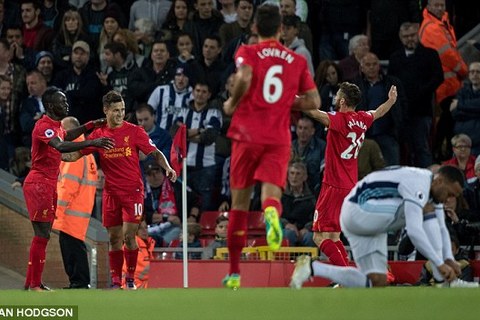 Hạ West Brom, Liverpool lên ngôi nhì