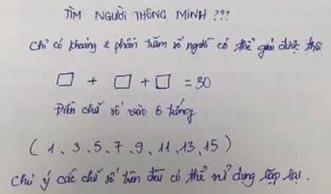 Bài toán tìm người thông minh khiến thầy cô bối rối