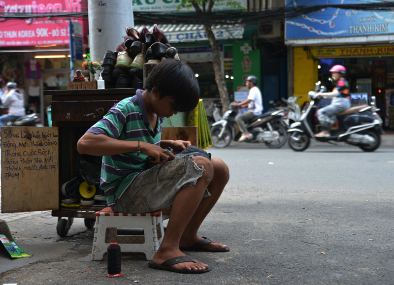 miễn phí, sài gòn, cậu bé, đánh giày