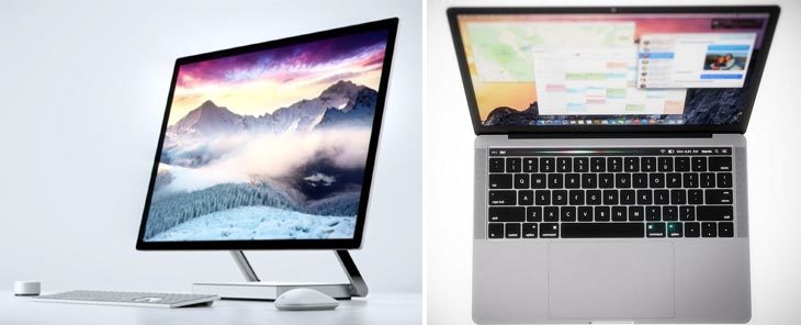 MacBook Pro so găng với Surface Studio, mẫu PC nào gây chú ý hơn?