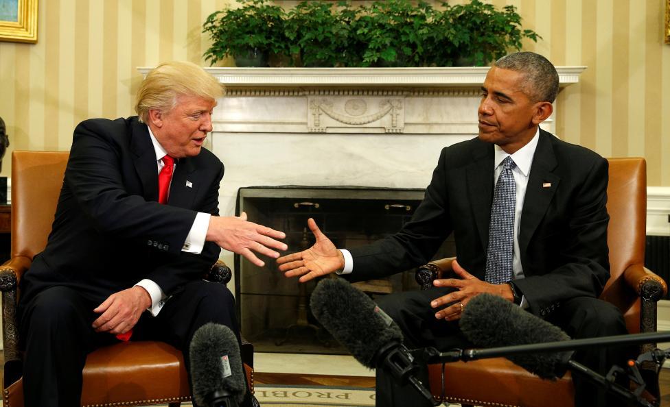 Hình ảnh hội đàm lịch sử giữa Obama và Trump