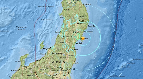 Động đất mạnh tấn công Nhật, gần Fukushima