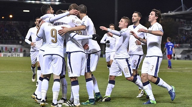 Italia dễ dàng nghiền nát Liechtenstein