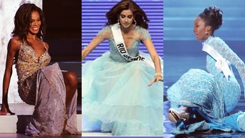 Khi các hoa hậu sẩy chân trên sân khấu