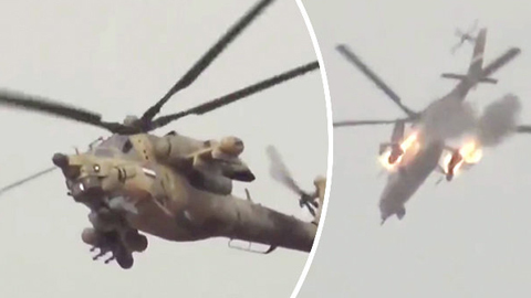 Xem trực thăng Nga bắn tan xe phiến quân IS