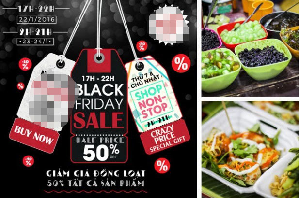 Cháo ếch, gà nướng vỉa hè 'học đòi' Black Friday