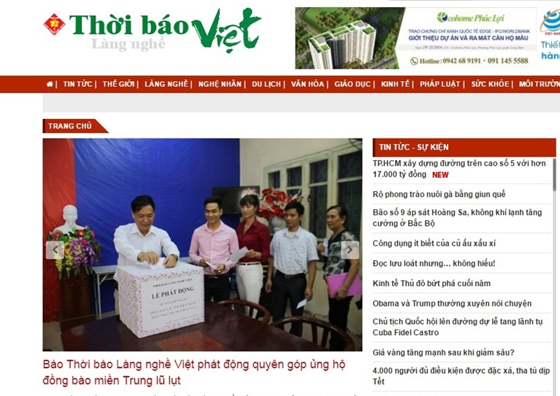 Thời báo Làng nghề Việt bị đình chỉ hoạt động ở Đà Nẵng