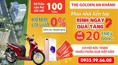 Mua nhà Hà Nội chỉ từ 100 triệu, nhận ngay quà khủng