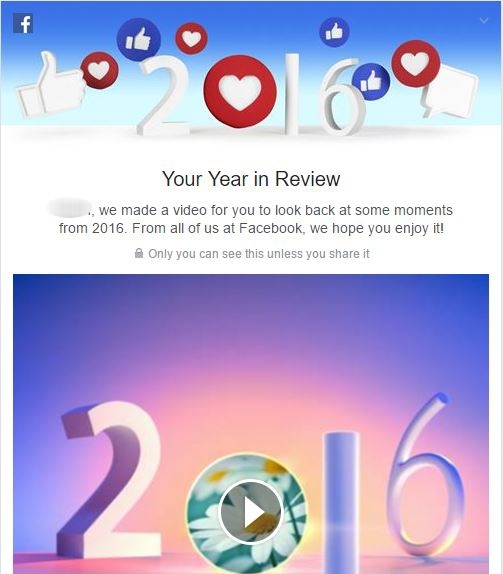Facebook tung tính năng video 'Nhìn lại một năm'