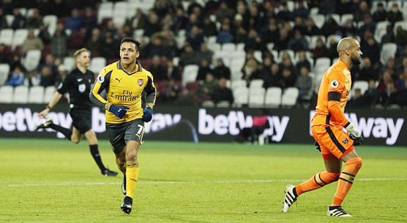 Video bàn thắng West Ham 1-5 Arsenal