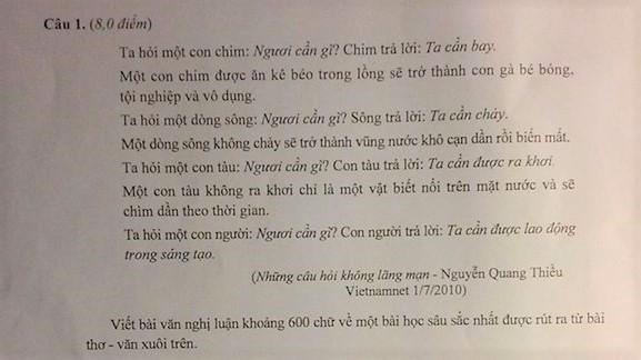 Đưa nội dung bài báo VietNamNet vào đề thi chọn học sinh giỏi