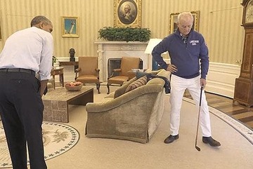 Xem Obama đánh golf trong phòng Bầu dục