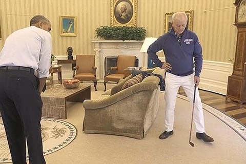 Xem Obama đánh golf trong phòng Bầu dục