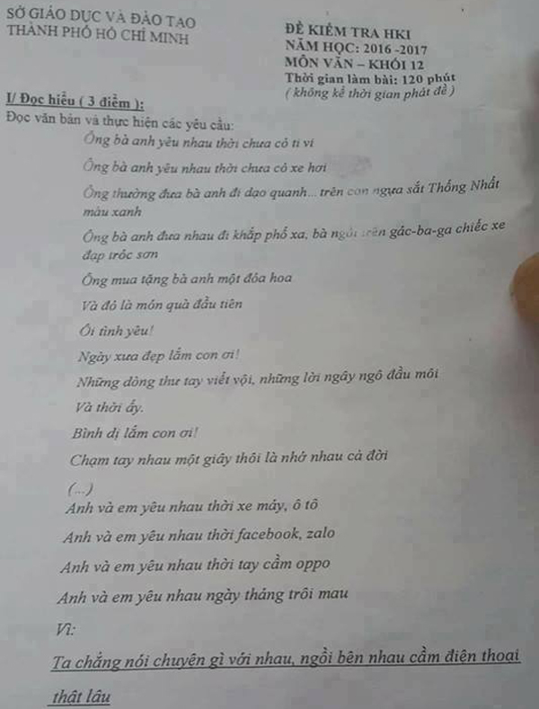 Đưa Lời Bài Hát “Ông Bà Anh” Vào Đề Thi, Có Gì Phải Tán Dương?