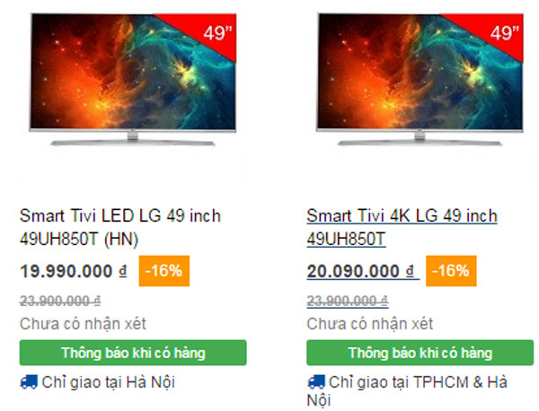 Tivi 4K: Loạn giá cuối năm, dân mua lo hớ