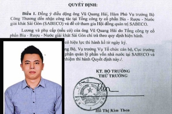 Ông Vũ Quang Hải, con trai ông Vũ Huy Hoàng rút khỏi HĐQT Sabeco