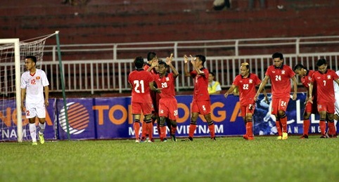 U21 Việt Nam và U21 Thái Lan phút thứ 14