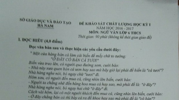 Phụ huynh “kêu” đề thi học kỳ vừa khó vừa thiếu