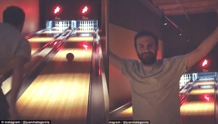 Juan Mata khoe tài chơi bowling bá đạo