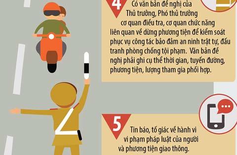 Cảnh sát giao thông được phép dừng xe khi nào?