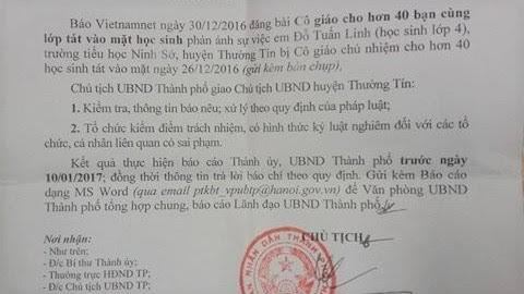 Chủ tịch Nguyễn Đức Chung yêu cầu làm rõ vụ cô giáo để 42 bạn tát 1 HS