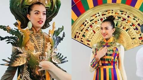 Cận cảnh trang phục Á hậu Lệ Hằng định mang đi HH Hoàn vũ