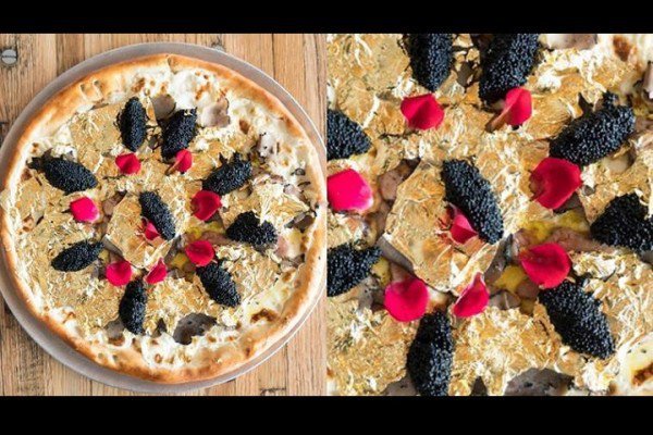 Bánh pizza dát vàng 24k, giá gần 50 triệu một chiếc