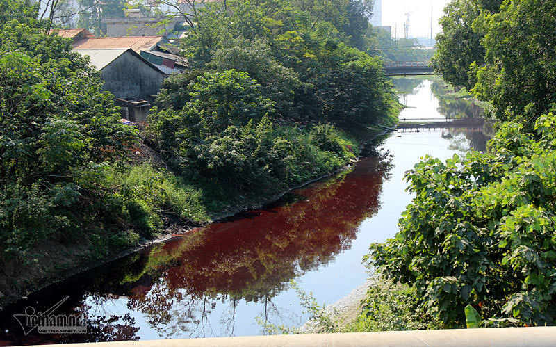 Xả thải ra sông đỏ quạch: Hà Nội phạt hơn 1 tỷ đồng