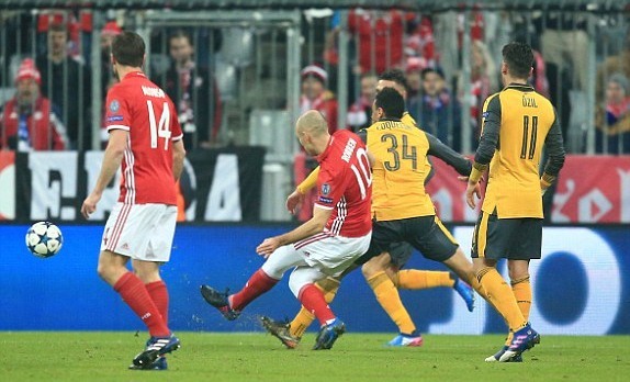 Bayern 1-0 Arsenal Robben goal 11