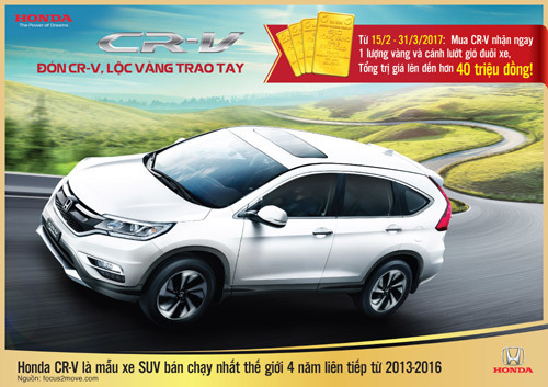 Ưu đãi ‘Lộc vàng đầu Xuân’ khách mua HONDA CR-V