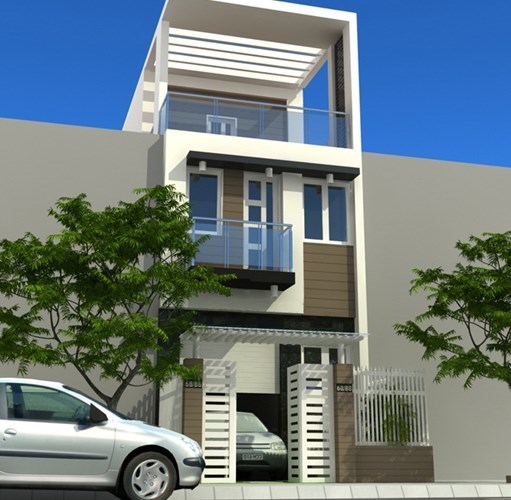 10 mẫu nhà ba tầng có gara ô tô tuyệt đẹp