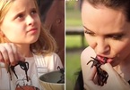 Clip Angelina Jolie và các con ăn nhện, bọ cạp gây sốt