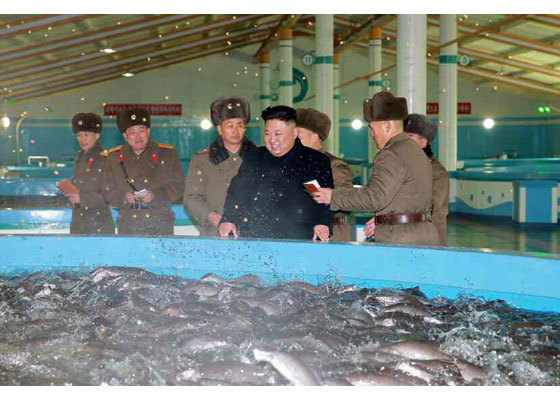 Kim Jong Un tươi cười đi thăm trại cá