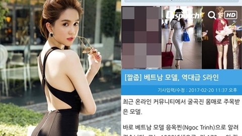 Ngọc Trinh nuột nà nóng bỏng trên báo Hàn