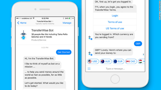 Có thể chuyển tiền quốc tế qua Facebook Messenger