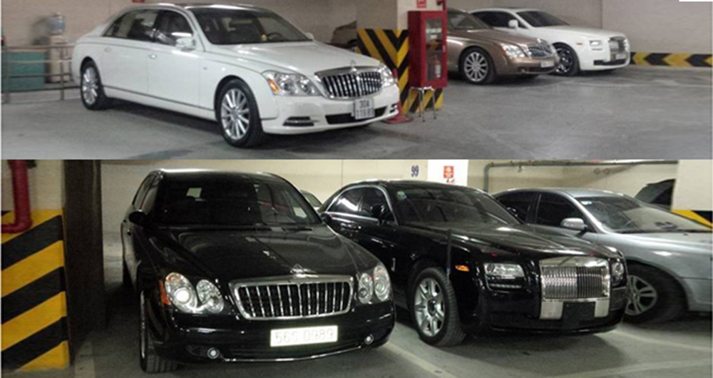 4 chiếc Maybach tại một căn hầm toàn xe siêu sang ở Hà Nội