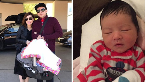 Vợ chồng Đan Trường khoe ảnh con trai mới sinh bụ bẫm