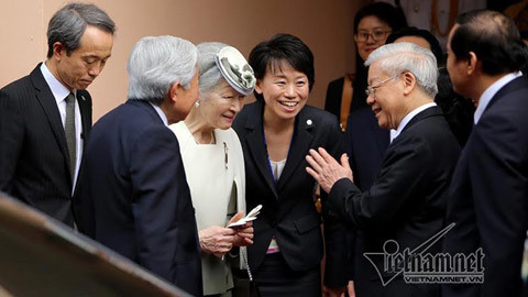 Tổng bí thư mời Nhà vua và Hoàng hậu Nhật Bản dự tiệc trà