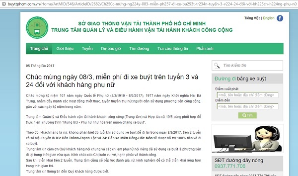 Phụ nữ Sài Gòn được đi xe buýt miễn phí nhân ngày 8/3