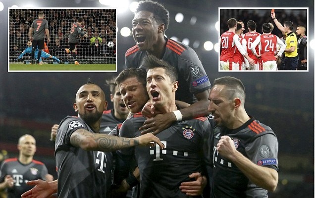 Bayern vào tứ kết với tổng tỷ số 10-2 trước Arsenal
