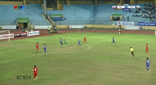 Việt Nam 0-0 Đài Bắc Trung Hoa phút 12